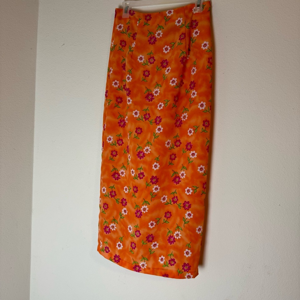 Orange Coco Club full length skirt (Vintage)